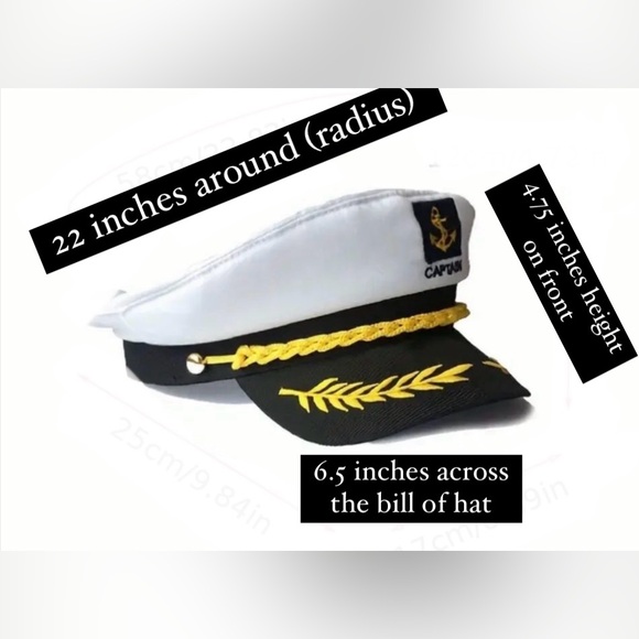 UNISEX CAPTAIN’S HAT / YACHT BOAT SHIP SAILOR 4th OF JULY BOATING - Picture 4 of 8